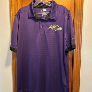 NFL Baltimore Ravens Polo Shirt with Black Accents